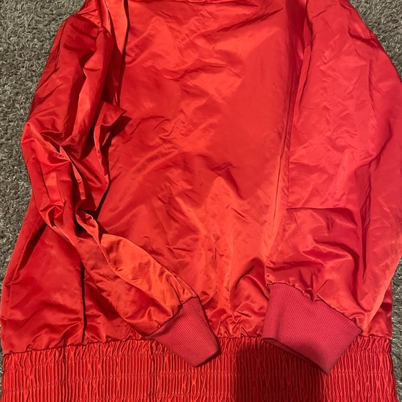 Red Bomber Jacket with Gold Buttons - Picture 2 of 3